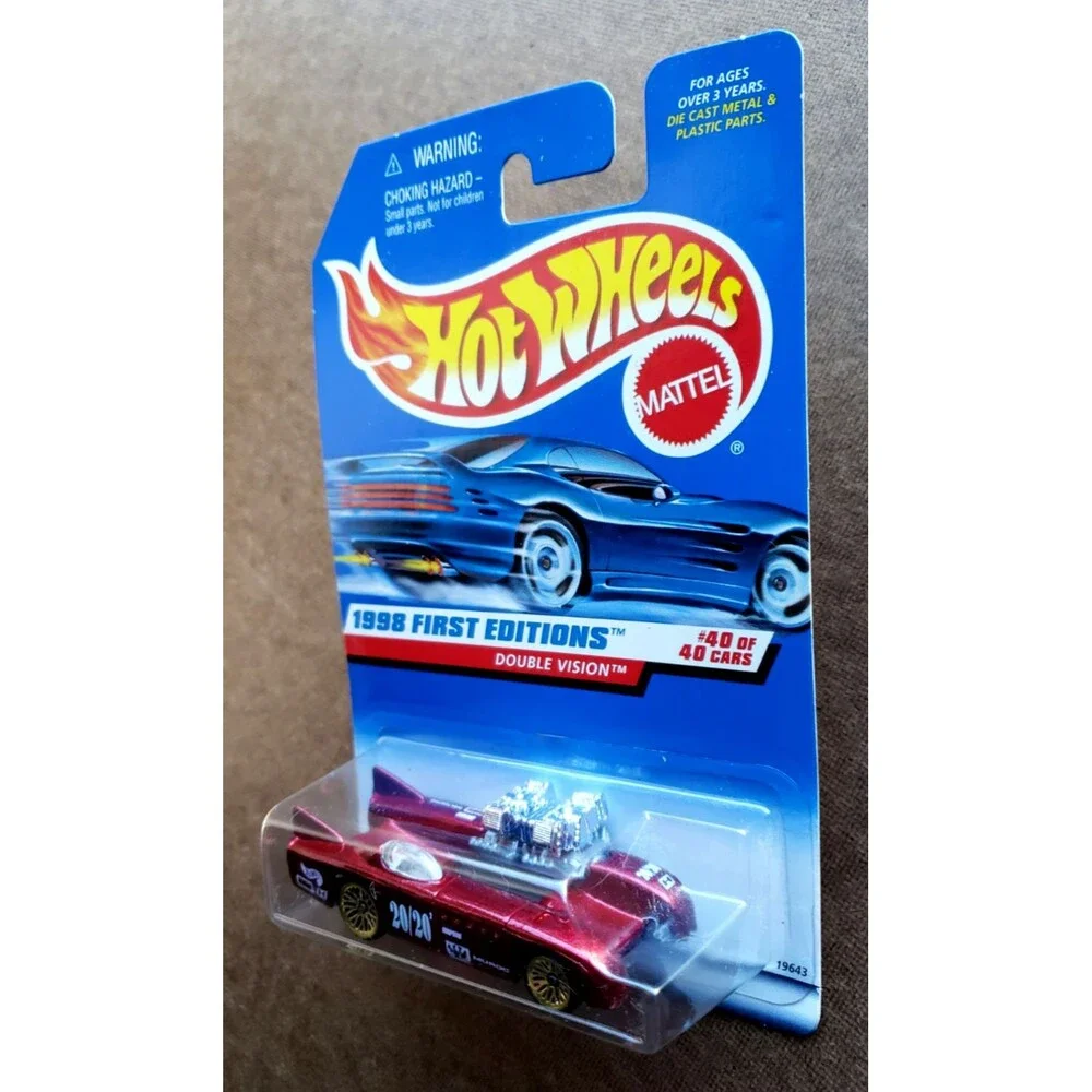 Hot Wheels 1998 First Editions DOUBLE VISION RED 40/40 1:64 #684 Gold Lace Wheel